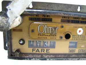 Old Rockwell Mfg Co TAXI CAB METER Fare Box Ohmer Corp Dayton Ohio