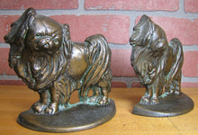 Load image into Gallery viewer, Old PEKINGESE Bookends Cast Iron Bronze Wash Decorative Art Dog Statues
