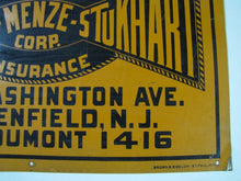 Load image into Gallery viewer, Antique LAMPA - MENZE - STUKHART Real Estate Insurance Sign # DUMONT 1416
