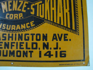 Antique LAMPA - MENZE - STUKHART Real Estate Insurance Sign # DUMONT 1416