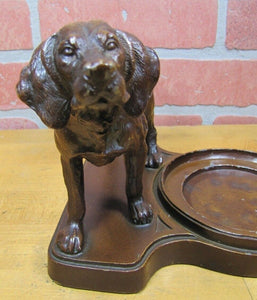 POINTER HUNTING DOG Old Tray NUART Creations NYC Art Deco Figural Ornate Detail