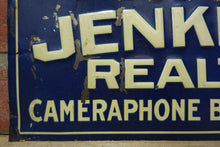 Load image into Gallery viewer, JENKINSON REALTY Co CAMERAPHONE Bldg BELLEVUE PA Old Embossed Tin Ad Sign
