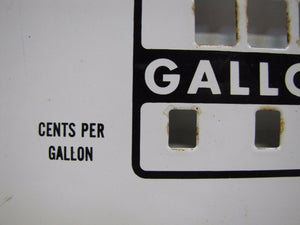 Vintage Gas Station Porcelain Pump Plate Cents per Gallon Sign oil auto truck