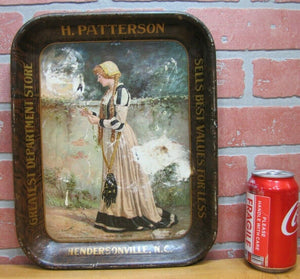 Antique H PATTERSON DEPARTMENT STORE HENDERSON NC Advertising Tray c1911 AAW