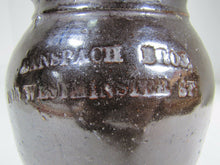 Load image into Gallery viewer, Antique BANSPACH BROS Stoneware Crock old brown decorative art Providence RI
