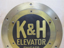 Load image into Gallery viewer, K&amp;H ELEVATOR CHICAGO Antique Brass Plaque Sign Building Architectural Hardware
