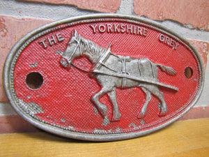 THE YORKSHIRE GREY Old Advertising Sign Plaque British UK Railroad RR