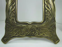 Load image into Gallery viewer, Antique Art Nouveau Frame Heart Scroll Cast Iron Brass Ornate Picture Mirror
