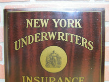 Load image into Gallery viewer, NEW YORK UNDERWRITERS INSURANCE COMPANY Antique Sign American Art Works Ohio
