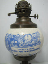 Load image into Gallery viewer, Karat &amp; Dial Clock &amp; Watchmakers Advertising Store Display Sign Ad Oil Lamp Lite Light
