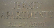 Load image into Gallery viewer, Old JERSEY APARTMENTS Brass Building Plaque Sign ASBURY PARK NJ Shore Embossed
