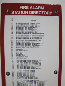 Old FIRE ALARM CROMBY STATION DIRECTORY Porcelain Sign Industrial Safety Ad