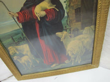 Load image into Gallery viewer, Antique Framed Print &#39;The Good Shepherd&#39; old litho gold detailed frame artwork
