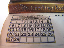 Load image into Gallery viewer, Original 1940s Reading Railway System Desk Blotter Calendar RR Train Advertising
