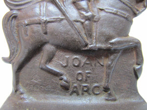 Orig 1920s JOAN of ARC Cast Iron Bookend rare SNEAD & Co JERSEY CITY NJ