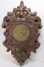 Load image into Gallery viewer, Antique Wooden Carved Evil Face Figural Wall Mount Art Clock Housing Plaque
