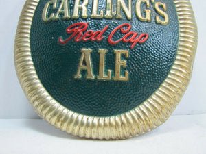 CARLING'S RED CAP ALE Beer Sign 1930s BASTIAN BROS Co NY USA Bar Pub Tavern Ad