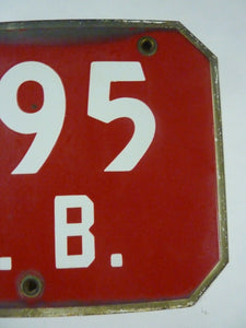 Old Porcelain 795 CB Sign Industrial Red White Bevel Edge Gas Oil Steampunk