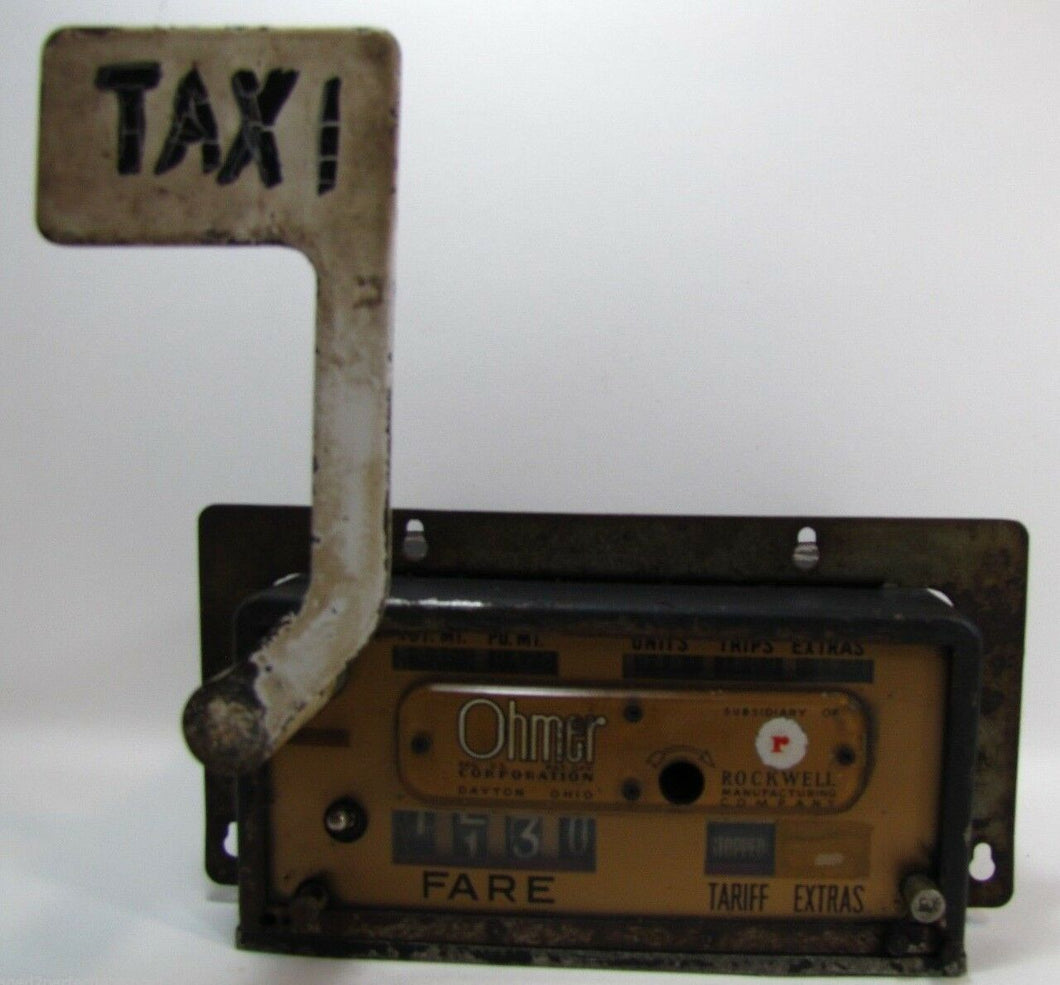 Old Rockwell Mfg Co TAXI CAB METER Fare Box Ohmer Corp Dayton Ohio