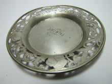 Load image into Gallery viewer, COMP&#39;S PALM CAFE Antique Advertising Tray Ornate Scrollwork Card Tip Trinket
