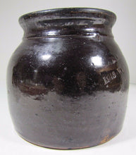 Load image into Gallery viewer, Antique BANSPACH BROS Stoneware Crock old brown decorative art Providence RI
