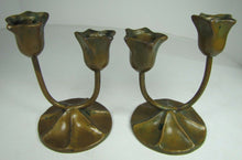 Load image into Gallery viewer, 1930s McCLELLAND BARCLAY Pair Decorative Art Floral Figural Candlesticks
