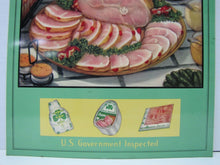 Load image into Gallery viewer, IRISH HAM Old Advertising Sign Butcher Shop Grocery AMERICAN ART WORKS Cos Ohio
