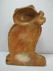 Old Cast Iron Cat Doorstop orange green eyed kitten detailed door stopper