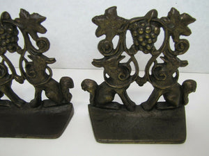 Foxes Grapes Aesop's Fable Borzoi Wolfhounds 1930 Creation Co Art Bookends