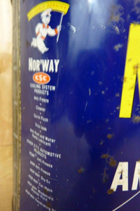 NOR'WAY ANTI-FREEZE One Gallon Advertising Tin Gas Station Repair Shop Parts Ad