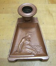 Load image into Gallery viewer, Antique Art Nouveau Beautiful Maiden Chamberstick Candlestick Tray Candle Holder

