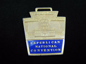 REPUBLICAN NATIONAL CONVENTION Old Medallion Fob RNC PEACE PROGRESS PROSPERITY