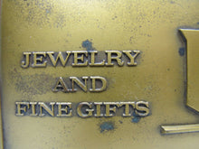 Load image into Gallery viewer, W BELL &amp; Co JEWELRY AND FINE GIFTS Old Solid Brass Store Plaque Ad Sign Griffin
