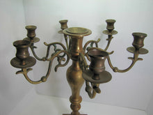 Load image into Gallery viewer, Antique 19c Candelabra Seven w Six Arms Heavy Brass Ornate Candle Holder Patina
