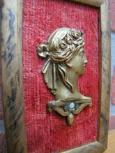 Load image into Gallery viewer, Antique Brass Beautiful Maiden Flowers in Hair Decorative Arts Element Framed
