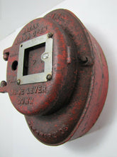 Load image into Gallery viewer, Antique FIRE ALARM Box Patent 1908 Cast Iron oval embossed lettering heavy old
