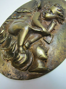 CHERUB Old High Relief Brass Decorative Arts Architectural Hardware Element A