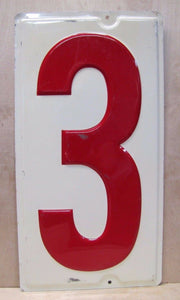 Orig Gas Station 3 Sign number price embossed metal gas oil auto advertising