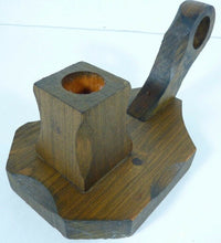 Load image into Gallery viewer, MAINE STATE PRISON Folk Art Made by INMATE Wooden Candlestick Chamberstick
