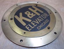 Load image into Gallery viewer, K&amp;H ELEVATOR CHICAGO Antique Brass Plaque Sign Building Architectural Hardware
