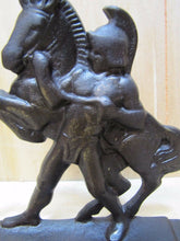 Load image into Gallery viewer, Old GLADIATOR WARRIOR HORSE Cast Iron Decorative Art Deco Era Bookend
