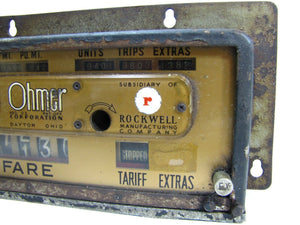 Old Rockwell Mfg Co TAXI CAB METER Fare Box Ohmer Corp Dayton Ohio