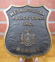 Load image into Gallery viewer, METROPOLITAN POLICE MEMBER Old Bronze Embossed Auto Truck Emblem Badge
