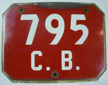 Load image into Gallery viewer, Old Porcelain 795 CB Sign Industrial Red White Bevel Edge Gas Oil Steampunk
