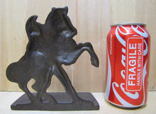 Load image into Gallery viewer, Old GLADIATOR WARRIOR HORSE Cast Iron Decorative Art Deco Era Bookend
