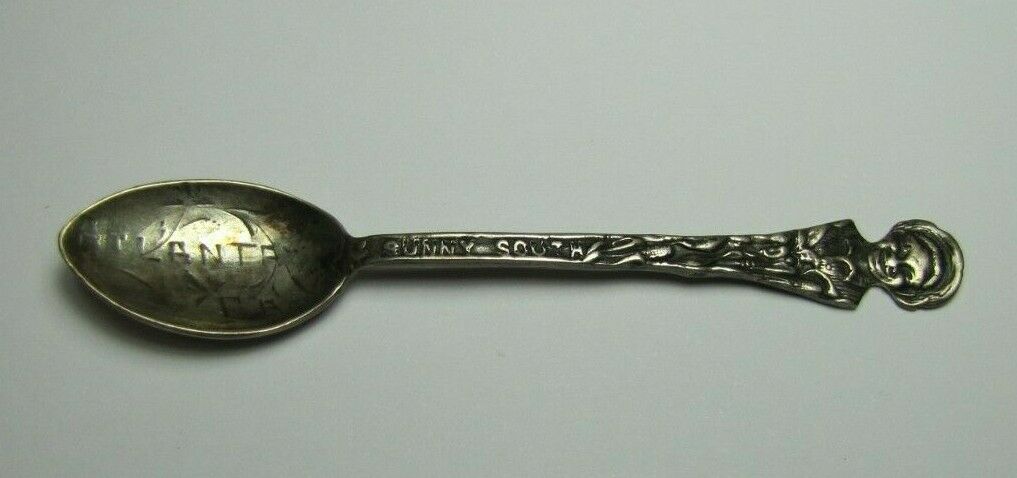 ATLANTA GA Antique Sterling Silver USA Souvenir Spoon Sunny South Georgia