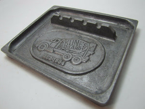 Old KLINE'S QUARRY Advertising Tray Ashtray metal raised figural truck center