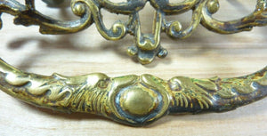 Antique 19c Brass Grotesque Face Head Koi Monster Pulls Architectural Hardware