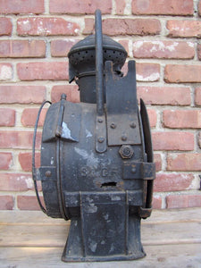 Antique SNCF FRANCE RAILWAY OIL LANTERN Large APPAREILS D'ECLAIRAGE PARIS RR