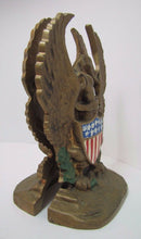 Load image into Gallery viewer, E PLURIBUS UNUM Old Cast Iron EAGLE Bookends Figural Decorative Art Statues
